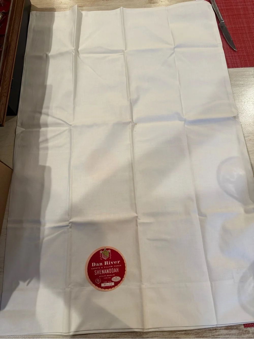 Set of 2 Vtg Dan River Shenandoah Muslin Pillowcases NOS White Set 45x36